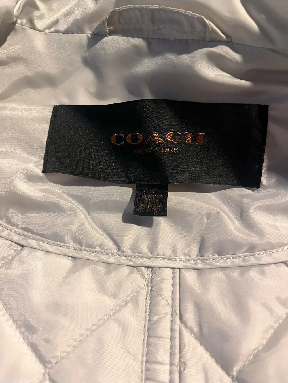 Quilted Women's Coach Jacket in Light Gray